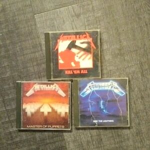 3 Original Metallica CD's,All Original Cases,All Original Booklets 83,84,&86